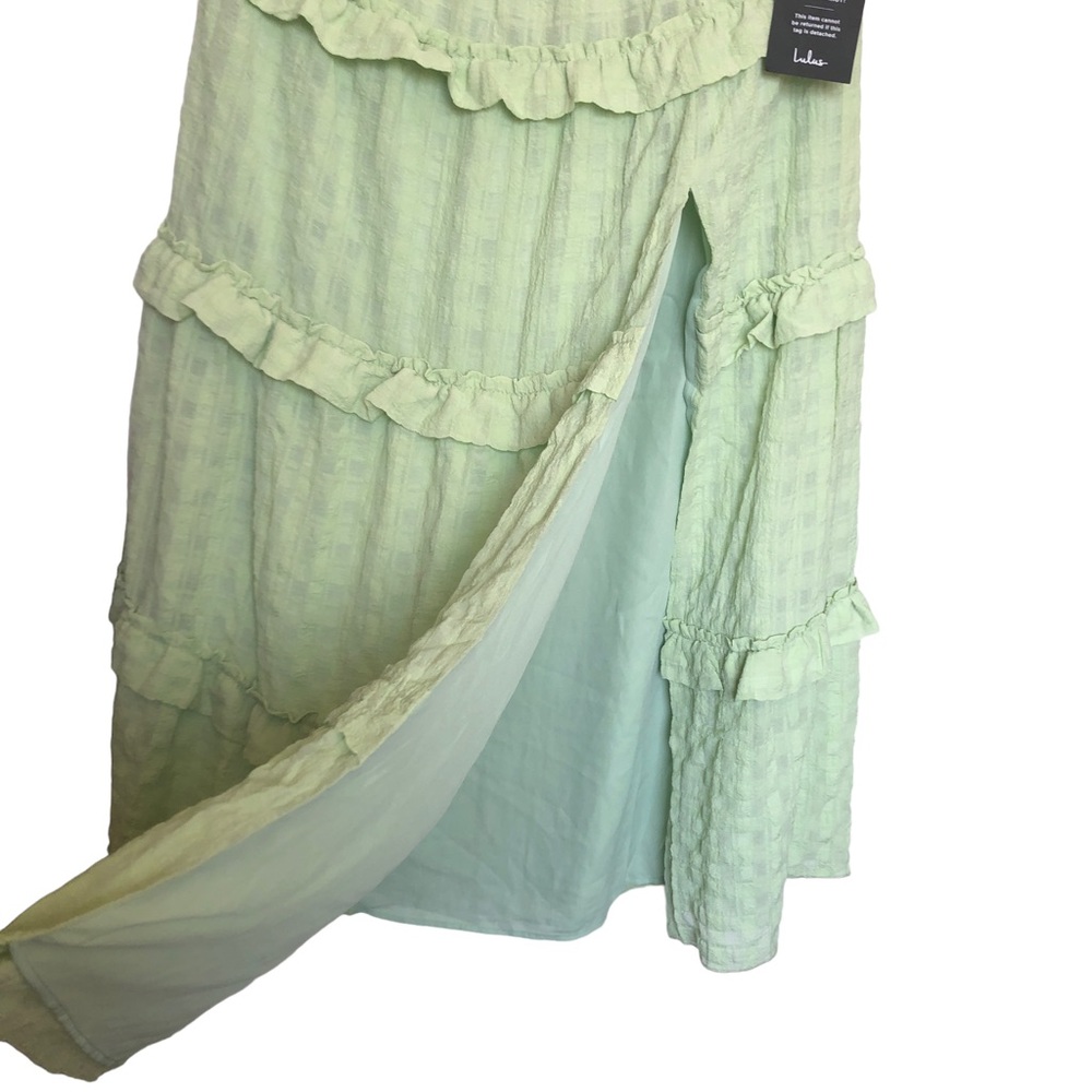 Lulu’s Summer Sophisticate Lime Green Tie-Strap Two-Piece Maxi Dress Siz… - Picture 9 of 14